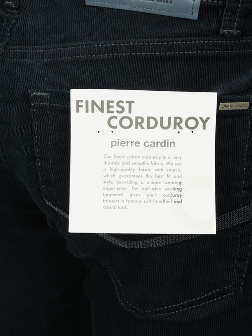 Broek Lyon tapered corduroy donkerblauw