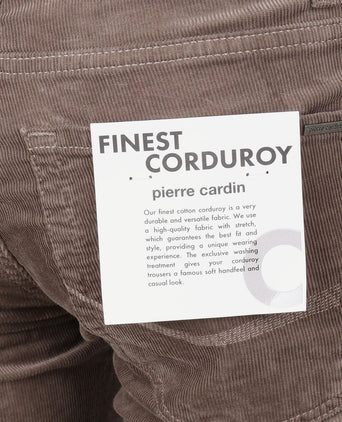 Broek Lyon tapered corduroy taupe