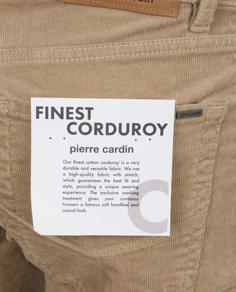 Broek Lyon tapered corduroy beige