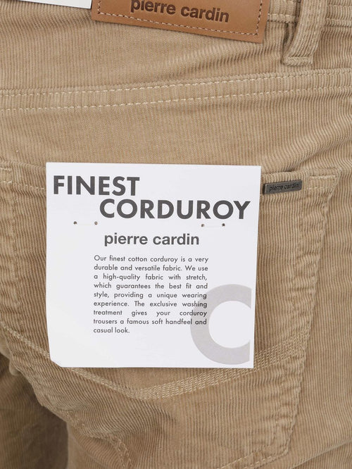 Broek Lyon tapered corduroy beige