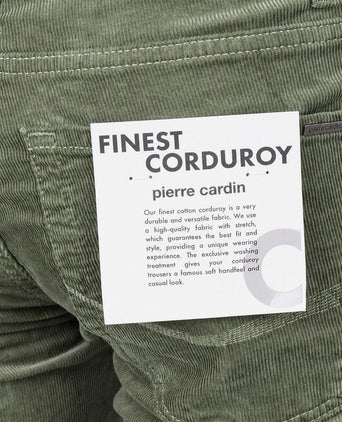 Broek Lyon tapered corduroy groen