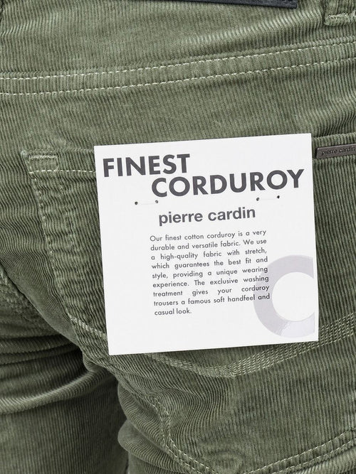 Broek Lyon tapered corduroy groen