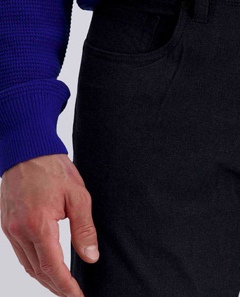Broek Lyon tapered print donkerblauw