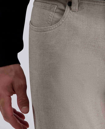 Broek Lyon tapered print greige