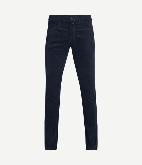Broek Lyon future flex corduroy donkerblauw