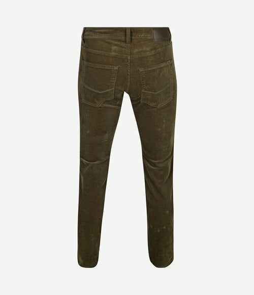 Broek Lyon future flex corduroy olijfgroen
