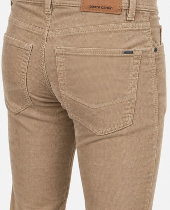 Broek Lyon tapered corduroy beige