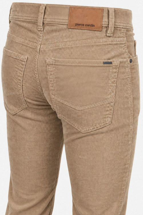 Broek Lyon tapered corduroy beige