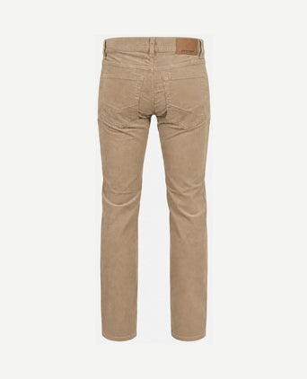 Broek Lyon tapered corduroy beige