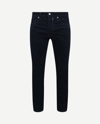 Broek Lyon tapered corduroy donkerblauw