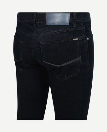 Broek Lyon tapered corduroy donkerblauw