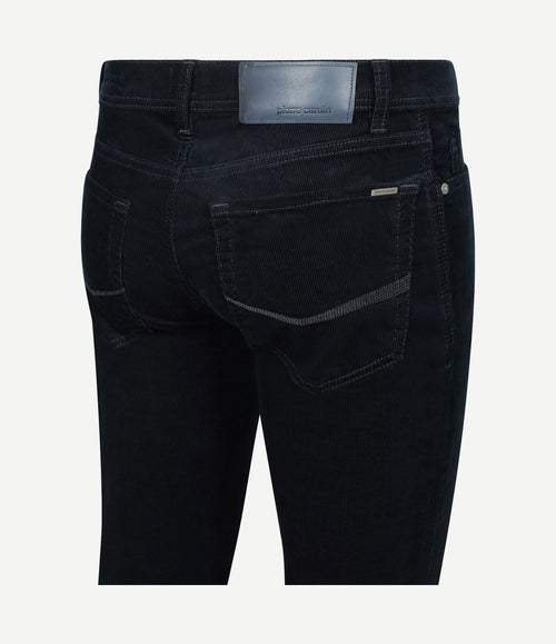 Broek Lyon tapered corduroy donkerblauw
