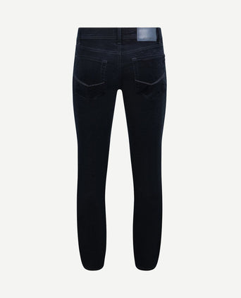 Broek Lyon tapered corduroy donkerblauw