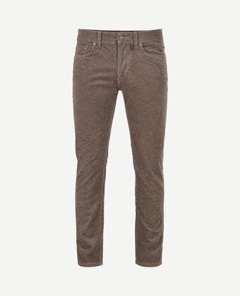 Broek Lyon tapered corduroy taupe