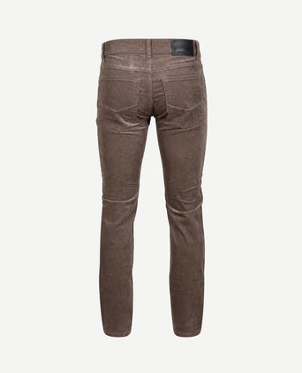 Broek Lyon tapered corduroy taupe