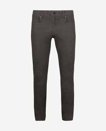 Broek Lyon tapered print bruin