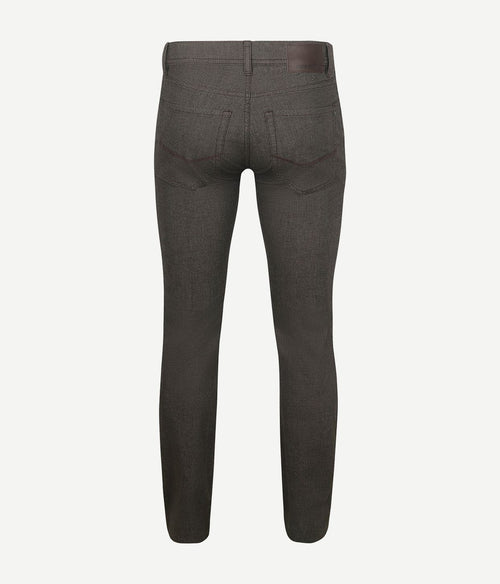 Pierre Cardin broek Lyon tapered print bruin