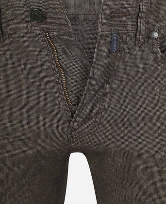 Broek Lyon tapered print bruin