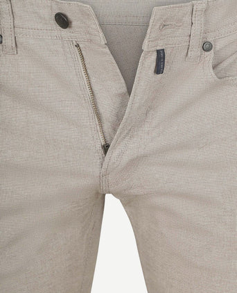 Broek Lyon tapered print greige