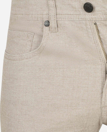 Broek Lyon tapered print greige