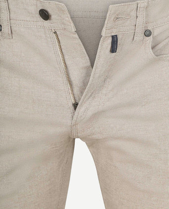 Broek Lyon tapered print greige