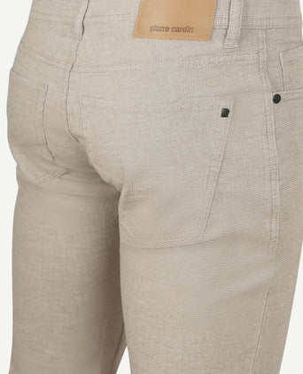 Broek Lyon tapered print greige