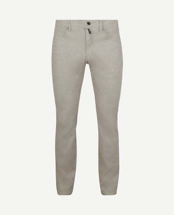 Broek Lyon tapered print greige