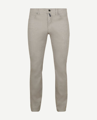 Broek Lyon tapered print greige