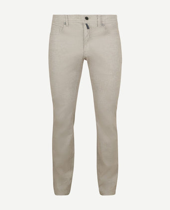 Broek Lyon tapered print greige
