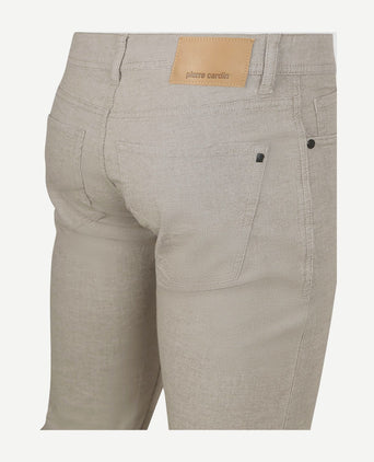 Broek Lyon tapered print greige