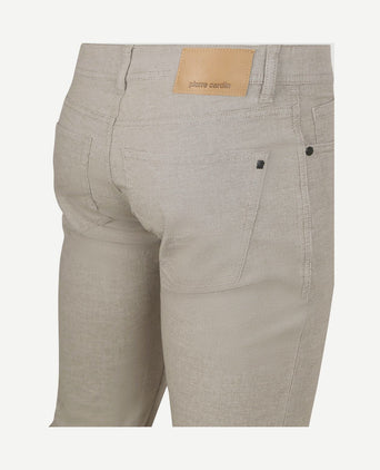Broek Lyon tapered print greige