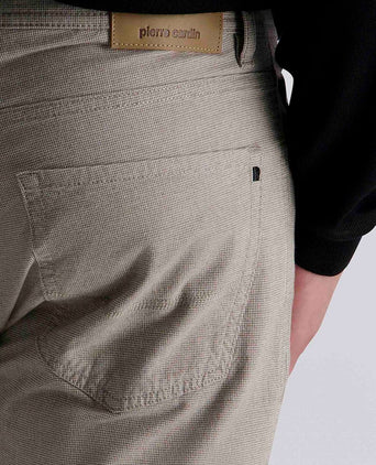 Broek Lyon tapered print greige