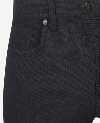 Broek Lyon tapered print donkerblauw