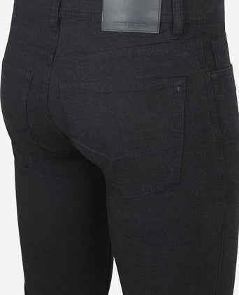Broek Lyon tapered print donkerblauw