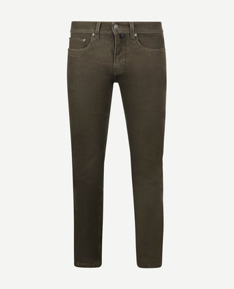 Broek Lyon tapered raw bruin