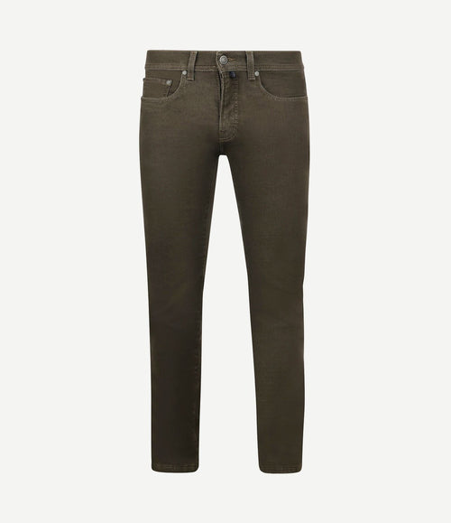 Broek Lyon tapered raw bruin