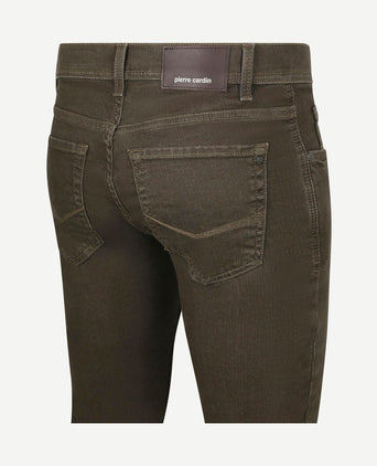Broek Lyon tapered raw bruin