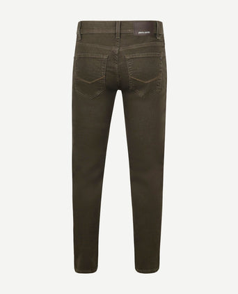 Broek Lyon tapered raw bruin
