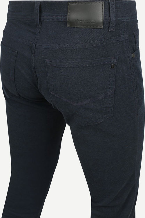 Pierre Cardin five pocket broek tapered donkerblauw