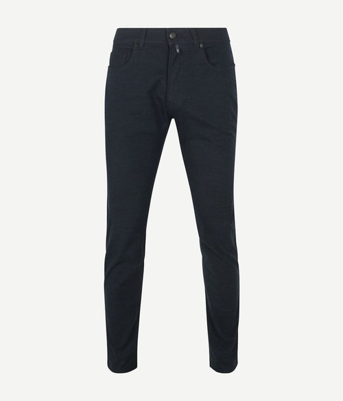 Pierre Cardin five pocket broek tapered donkerblauw