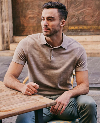 Polo rishi merinowol beige