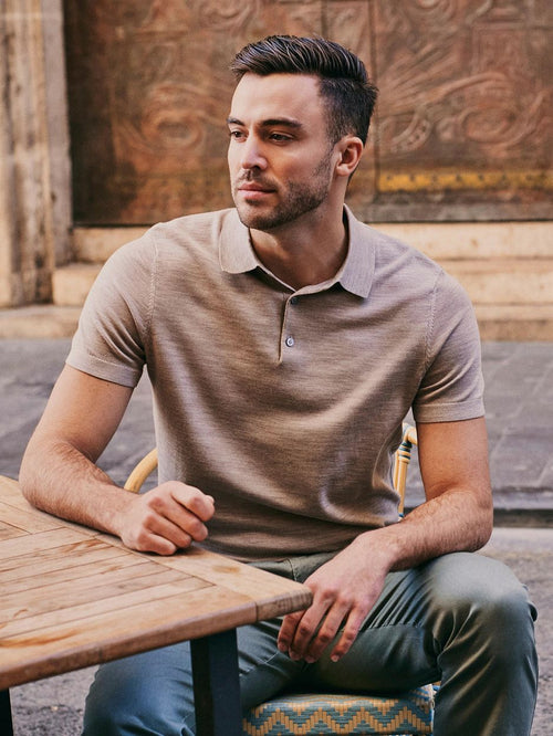 Polo rishi merinowol beige