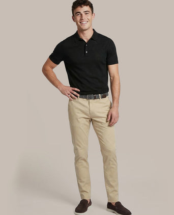 Polo merinowol zwart