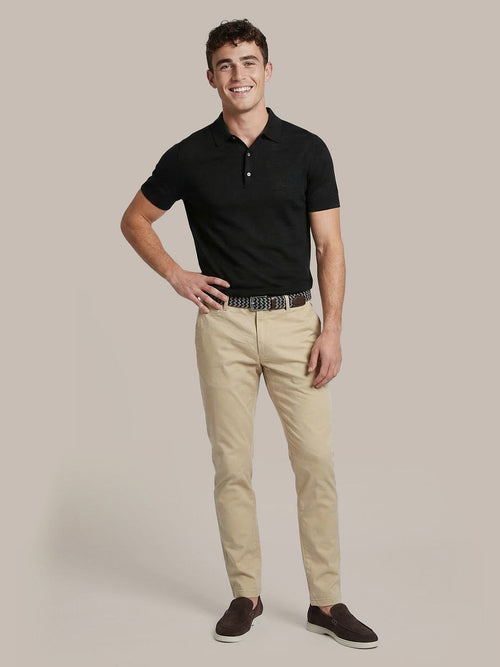 Polo merinowol zwart