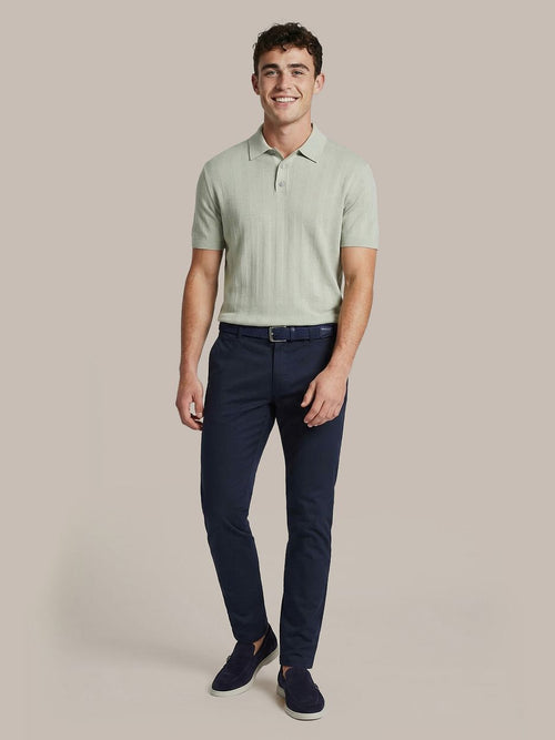 Knitted jacquard polo lichtgroen
