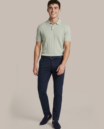 Knitted jacquard polo lichtgroen