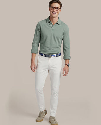 Longsleeve polo piqué classic groen