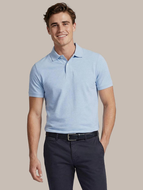 Poloshirt mel pique sky blue