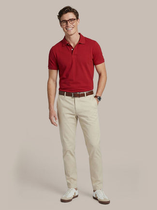 Polo piqué bordeaux Polo piqué bordeaux