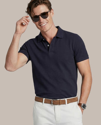 Polo piqué donkerblauw